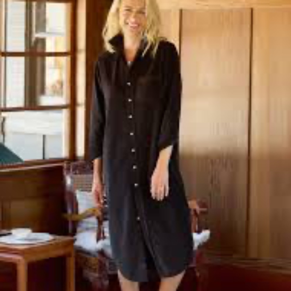 Frank and Eileen Rory Maxi Corduroy Shirtdress in Chocolate Brown - NWOT